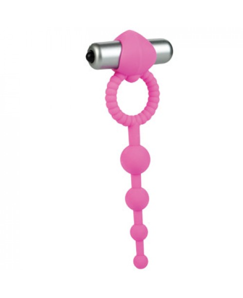 L?Amour Premium Silicone Beaded Vibro Ring - Pink