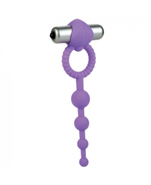L?Amour Premium Silicone Beaded Vibro Ring - Purple